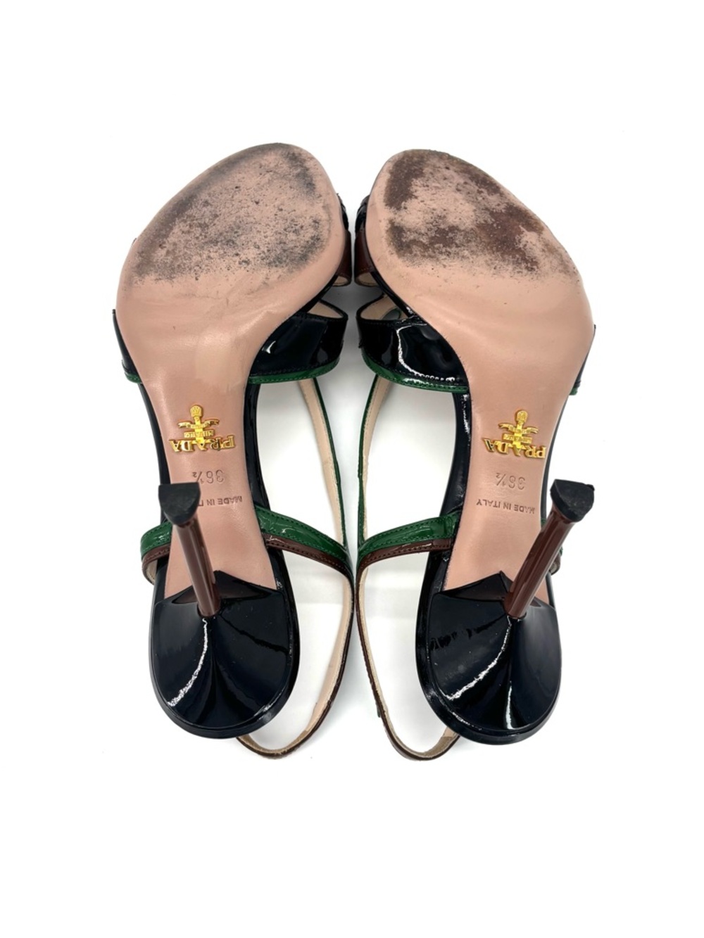 Prada SS 2012 Flames Hotrod Patent Leather Slingback Sandals 36.5 - Picture 6 of 7